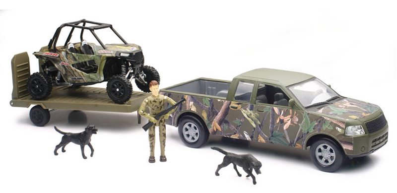RealTree 10pc Hunting Playset: Ford F250 w/ Ducks - NKOK 1:18 Scale, Set w/  Hunter, Truck, Fishing Boat, Trailer & More